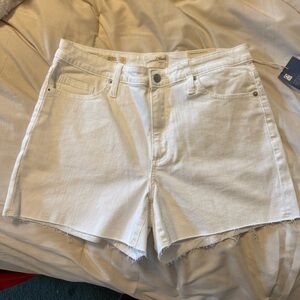 Universal Thread White Jean Shorts High-Waisted Rigid Denim